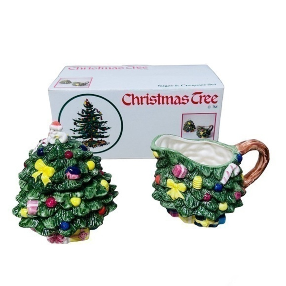 RCPC MCM Vintage 1991 SPODE Christmas Sugar and Cream Serving Dishes